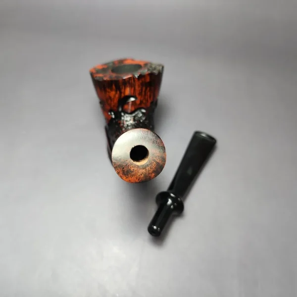 Nording Moss Partially Rusticated Freehand Sitter Estate Briar Pipe, Unsmoked - Image 12