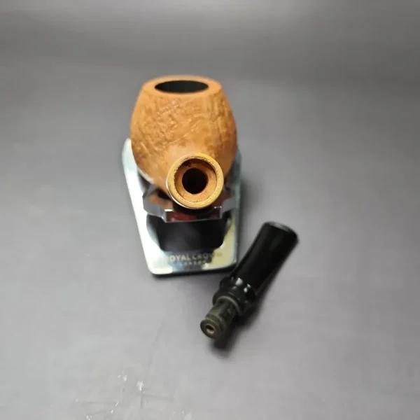 Mina Pipes Natural Sandblasted Author w/ Boxwood Estate Briar Pipe, Unsmoked - Image 12