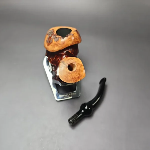 Nording Spruce Cone Partially Rusticated Freehand Estate Briar Pipe, Unsmoked - Image 12