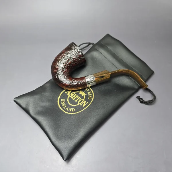 Ashton Brindle XXX Sandblasted Calabash w/ Silver Estate Briar Pipe, Unsmoked - Image 12