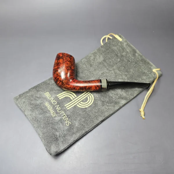 Bruno Nuttens Hand Made Smooth Egg w/ Horn (A) Handmade Briar Pipe, New - Image 12