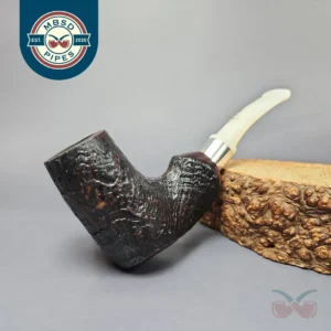 Jolly Roger Tortuga by Roger Wallenstein Sandblasted Estate Briar Pipe, German Estates 9mm