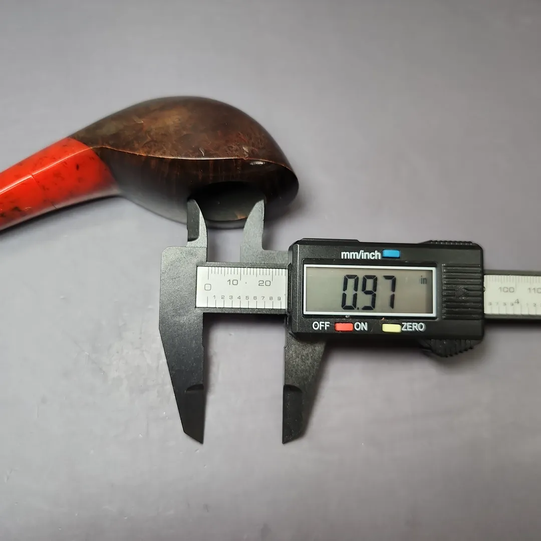 Unknown Smooth Scoop w/ Acrylic Estate Briar Pipe, French Estates - Image 12