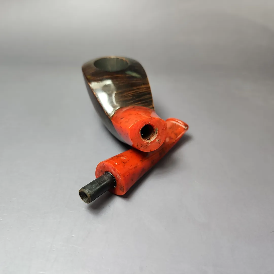 Unknown Smooth Scoop w/ Acrylic Estate Briar Pipe, French Estates - Image 13