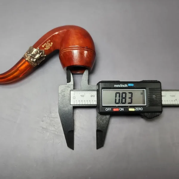 19th c. CPF Best Make Real Amber Bent Bulldog Estate Briar Pipe, Unsmoked - Image 13