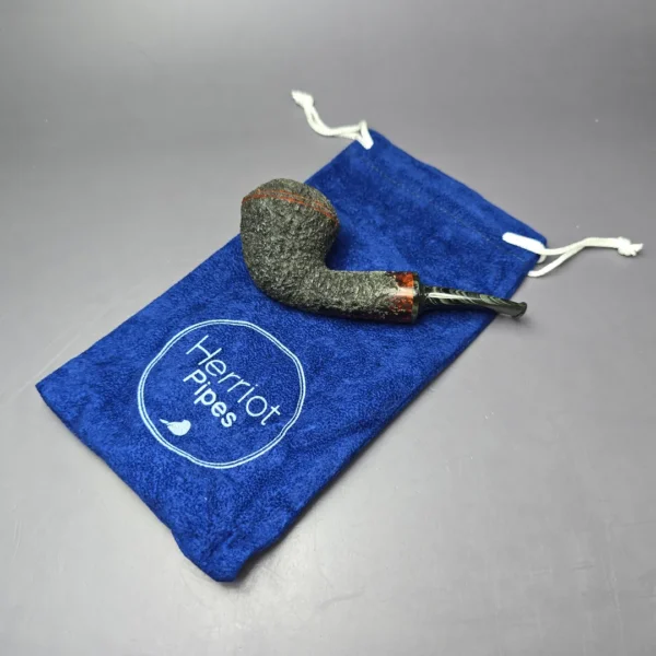 Herriot Pipes Rusticated Rhodesian Nosewarmer Handmade Briar Pipe, New - Image 12