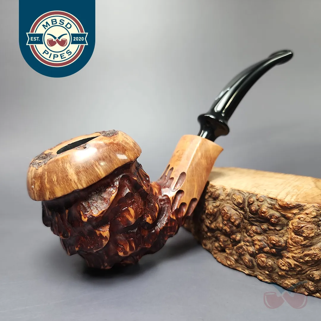 Nording Spruce Cone Partially Rusticated Freehand Estate Briar Pipe, Unsmoked