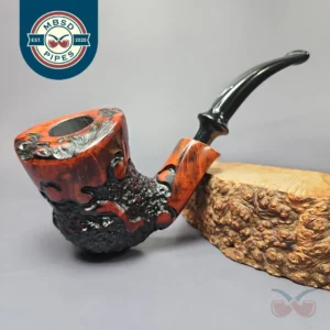Nording Moss Partially Rusticated Freehand Estate Briar Pipe, Unsmoked