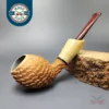 Eclesias Pipes "Dragon Scale" Sandblasted Cutty w/Acacia Burl Handmade Briar Pipe, New