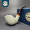 MBSD Meerschaum Deluxe Premier Smooth Swan w/ Cumberland Stem Block Meerschaum Pipe, Briar-Mortise