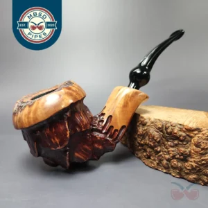Nording Spruce Cone Partially Rusticated Freehand Estate Briar Pipe, Unsmoked