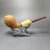 Eclesias Pipes "Dragon Scale" Sandblasted Cutty w/Acacia Burl Handmade Briar Pipe, New - Image 2