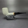 MBSD Meerschaum Deluxe Rusticated Large Billiard Block Meerschaum Pipe, Briar-Mortise, New - Image 2
