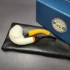 MBSD Meerschaum Deluxe Premier Smooth Swan w/ Ebonite Block Meerschaum Pipe, Briar-Mortise - Image 2