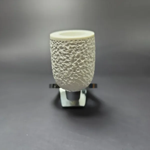 MBSD Meerschaum Deluxe Rusticated Large Billiard Block Meerschaum Pipe, Briar-Mortise, New - Image 3