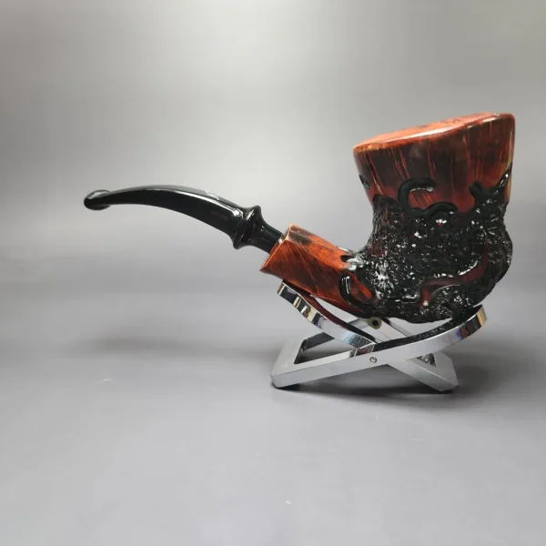 Nording Moss Partially Rusticated Freehand Estate Briar Pipe, Unsmoked - Image 4