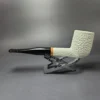 MBSD Meerschaum Deluxe Rusticated Large Billiard Block Meerschaum Pipe, Briar-Mortise, New - Image 4