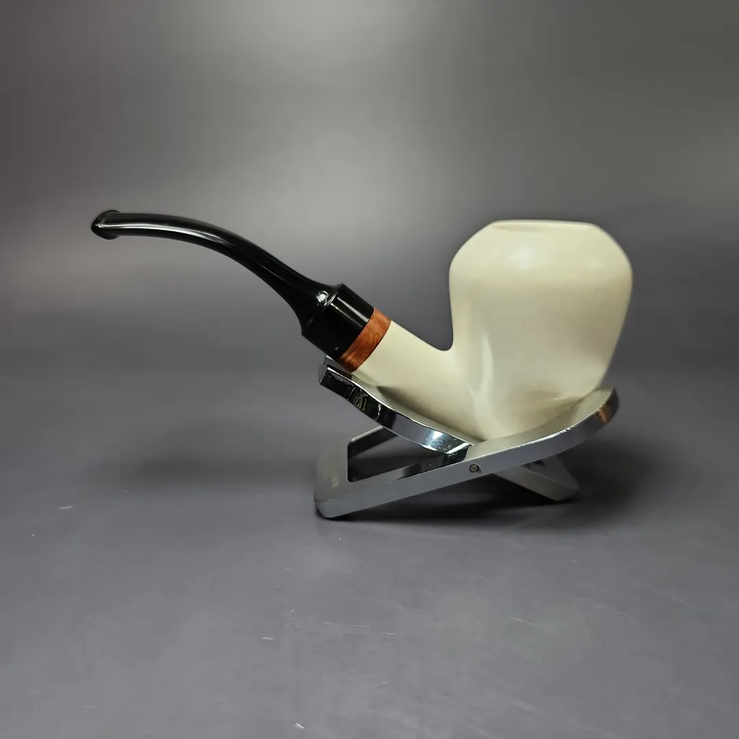 MBSD Meerschaum Deluxe Premier Smooth Acorn w/ Ebonite Stem Block Meerschaum Pipe, Briar-Mortise - Image 4