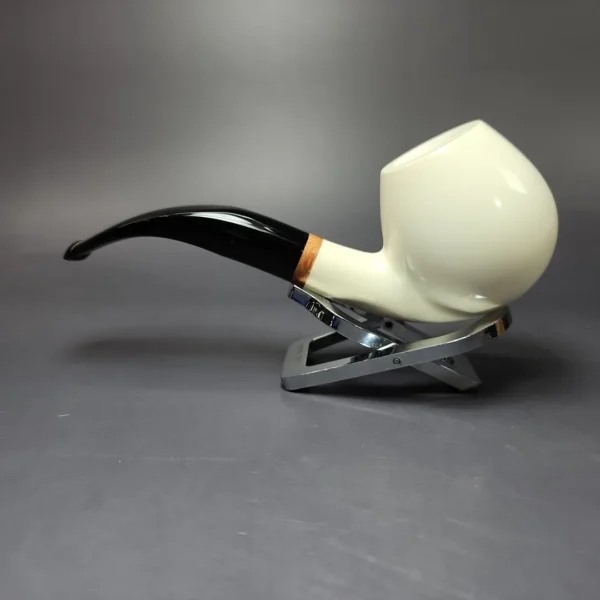 MBSD Meerschaum Deluxe XL Smooth Brandy Block Meerschaum Pipe, Briar-Mortise, New - Image 4