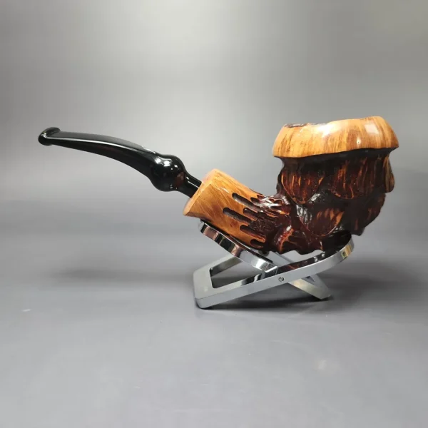 Nording Spruce Cone Partially Rusticated Freehand Estate Briar Pipe, Unsmoked - Image 4