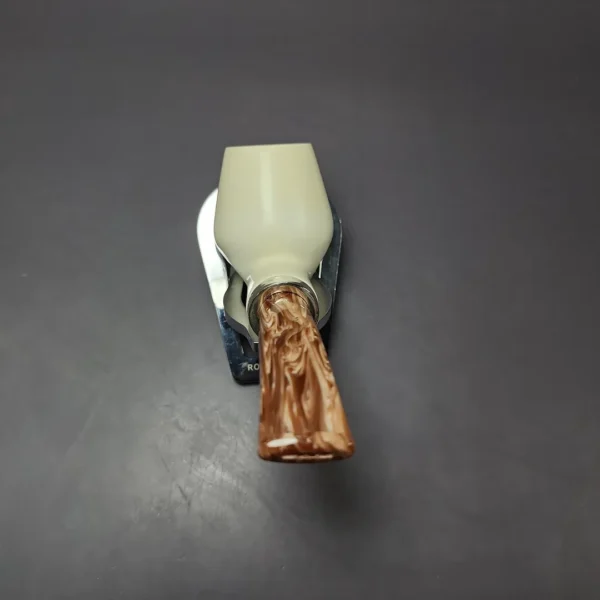 MBSD Meerschaum Silver Smooth Anse Reverse Calabash Block Meerschaum Pipe, New - Image 5