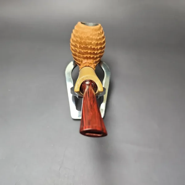 Eclesias Pipes "Dragon Scale" Sandblasted Cutty w/Acacia Burl Handmade Briar Pipe, New - Image 5
