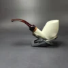 MBSD Meerschaum Deluxe Premier Smooth Swan w/ Cumberland Stem Block Meerschaum Pipe, Briar-Mortise - Image 5
