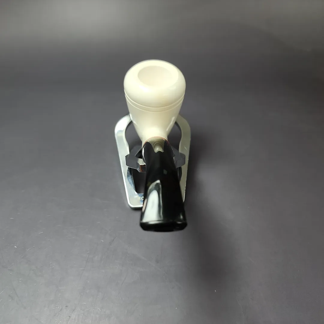 MBSD Meerschaum Deluxe Premier Cherrywood w/ Ebonite Block Meerschaum Pipe, New - Image 5