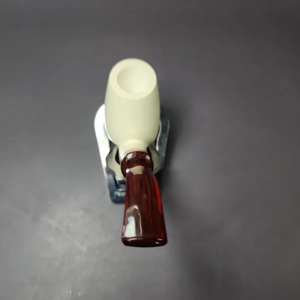 MBSD Meerschaum Deluxe Premier Smooth Swan w/ Cumberland Stem Block Meerschaum Pipe, Briar-Mortise - Image 6