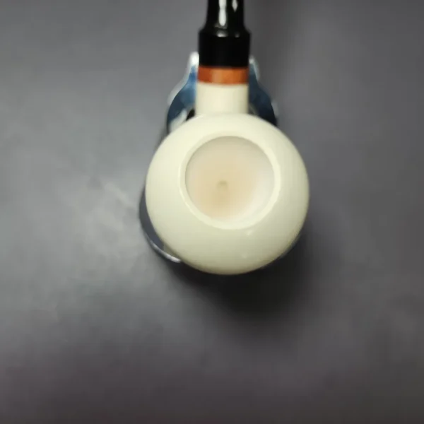 MBSD Meerschaum Deluxe Premier Smooth Acorn w/ Ebonite Stem Block Meerschaum Pipe, Briar-Mortise - Image 6