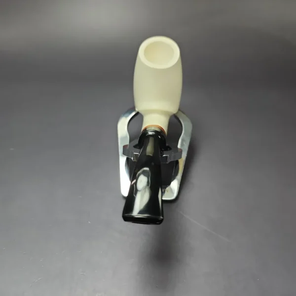 MBSD Meerschaum Deluxe Premier Smooth Swan w/ Ebonite Block Meerschaum Pipe, Briar-Mortise - Image 6