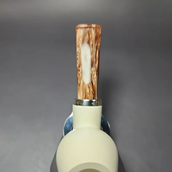 MBSD Meerschaum Silver Smooth Anse Reverse Calabash Block Meerschaum Pipe, New - Image 7