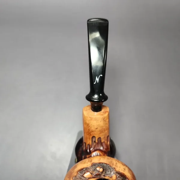 Nording Spruce Cone Partially Rusticated Freehand Estate Briar Pipe, Unsmoked - Image 7