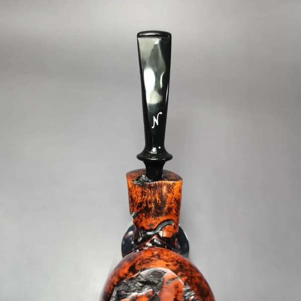 Nording Abstract Partially Rusticated Freehand Estate Briar Pipe, Unsmoked - Image 7