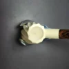 MBSD Meerschaum Deluxe Premier Spiral Carved Bent Billiard w/ Cumberland Block Meerschaum Pipe, Briar-Mortise, New - Image 7