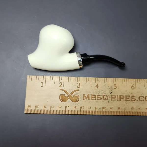 MBSD Meerschaum Silver Ballerina Reverse Calabash Block Meerschaum Pipe, New - Image 8