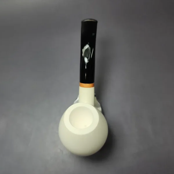 MBSD Meerschaum Deluxe XL Smooth Brandy Block Meerschaum Pipe, Briar-Mortise, New - Image 8
