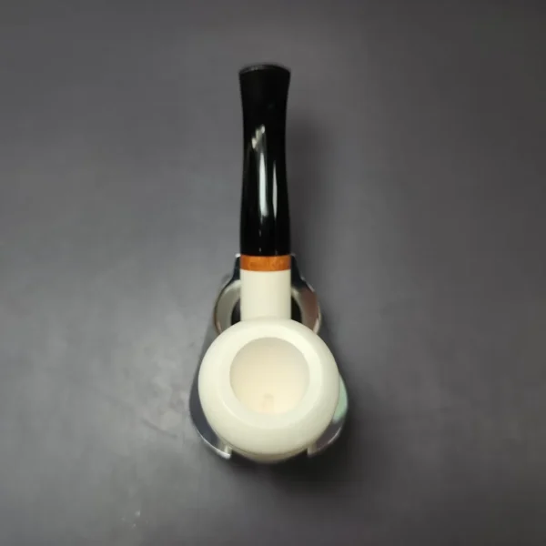 MBSD Meerschaum Deluxe Premier Cherrywood w/ Ebonite Block Meerschaum Pipe, New - Image 8
