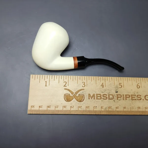 MBSD Meerschaum Deluxe Premier Smooth Acorn w/ Ebonite Stem Block Meerschaum Pipe, Briar-Mortise - Image 9