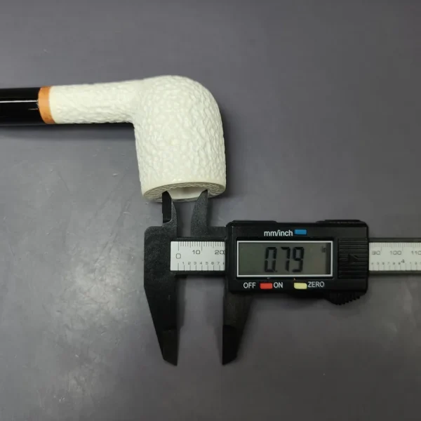 MBSD Meerschaum Deluxe Rusticated Large Billiard Block Meerschaum Pipe, Briar-Mortise, New - Image 10