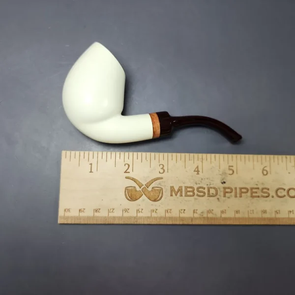 MBSD Meerschaum Deluxe Premier Smooth Swan w/ Cumberland Stem Block Meerschaum Pipe, Briar-Mortise - Image 10