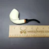 MBSD Meerschaum Deluxe Premier Smooth Swan w/ Ebonite Block Meerschaum Pipe, Briar-Mortise - Image 10