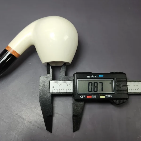 MBSD Meerschaum Deluxe XL Smooth Brandy Block Meerschaum Pipe, Briar-Mortise, New - Image 10