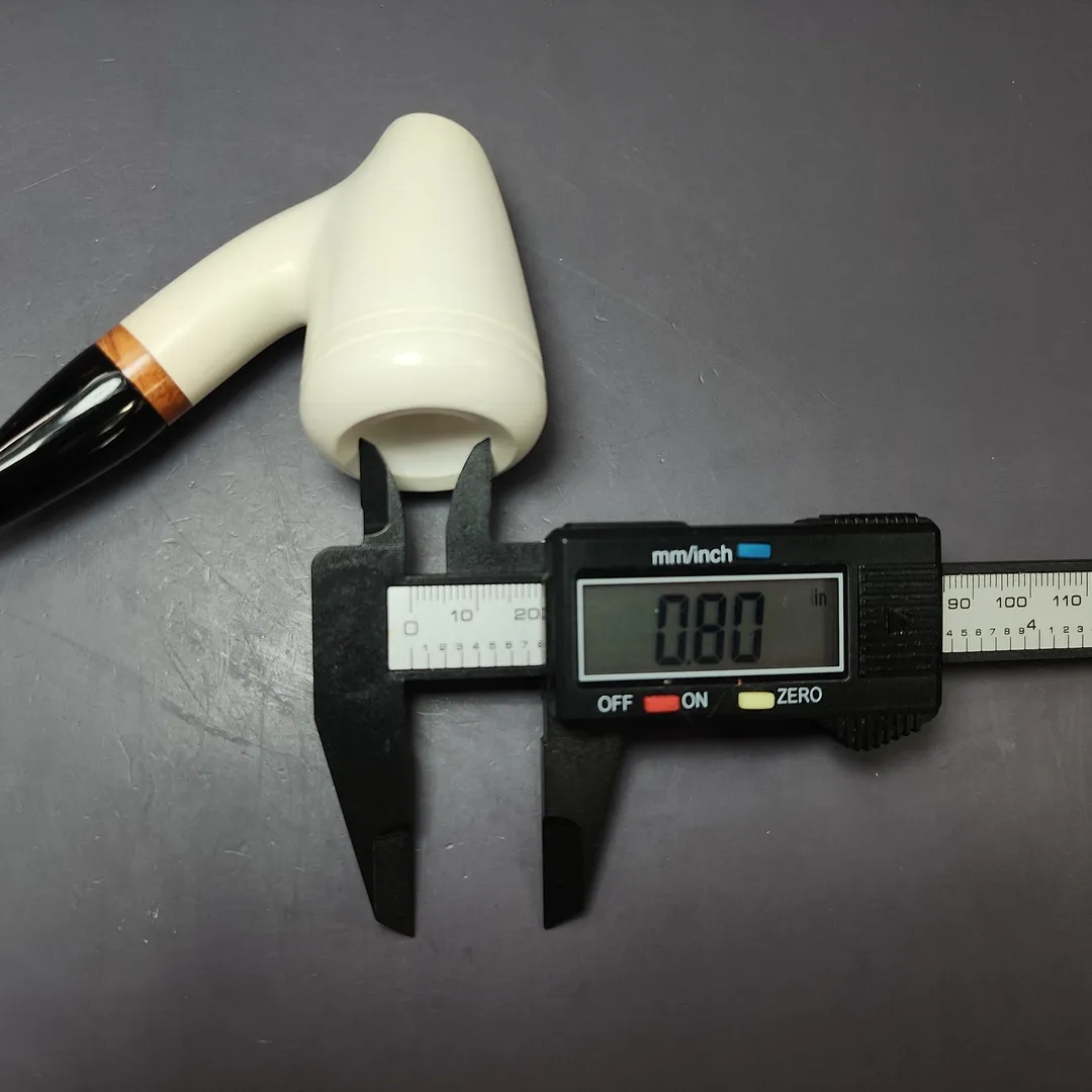 MBSD Meerschaum Deluxe Premier Cherrywood w/ Ebonite Block Meerschaum Pipe, New - Image 10