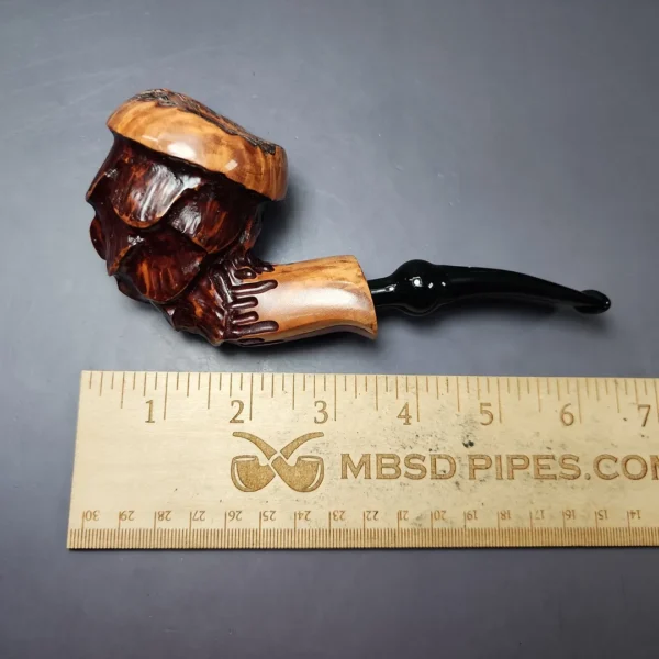 Nording Spruce Cone Partially Rusticated Freehand Estate Briar Pipe, Unsmoked - Image 10