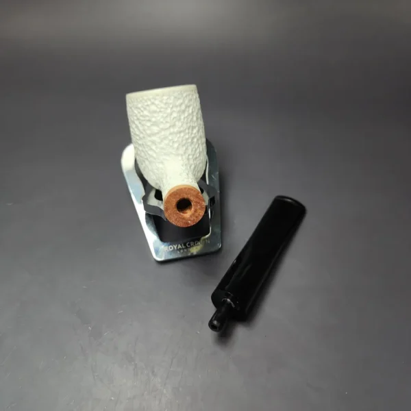 MBSD Meerschaum Deluxe Rusticated Large Billiard Block Meerschaum Pipe, Briar-Mortise, New - Image 11