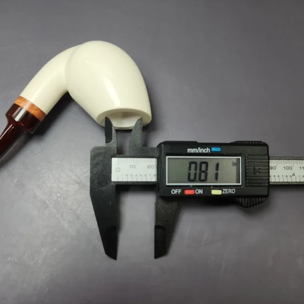 MBSD Meerschaum Deluxe Premier Smooth Swan w/ Cumberland Stem Block Meerschaum Pipe, Briar-Mortise - Image 11