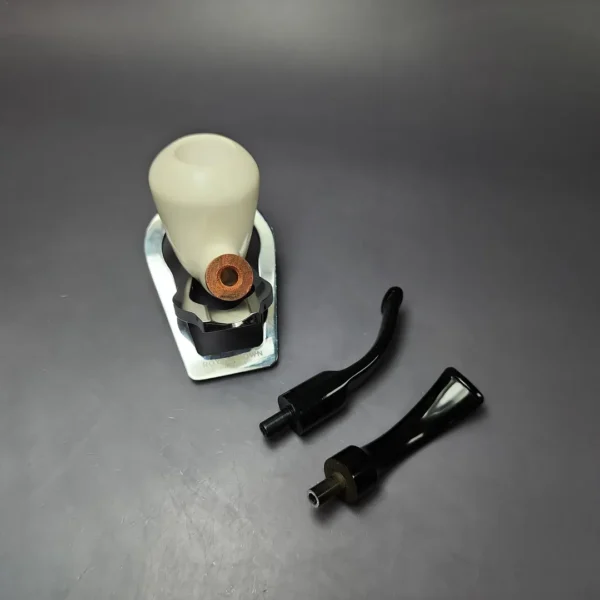 MBSD Meerschaum Deluxe Premier Smooth Acorn w/ Ebonite Stem Block Meerschaum Pipe, Briar-Mortise - Image 11