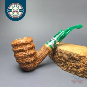 Mastro Beraldi Rusticated & Sandblasted Stack Estate Briar Pipe, Unsmoked, 9mm