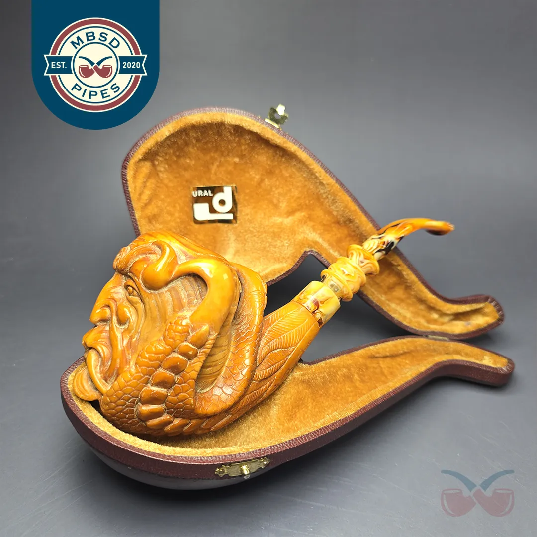 Ural (Baglan) Magnum Demon Head Estate Block Meerschaum Pipe, Turkish Estates